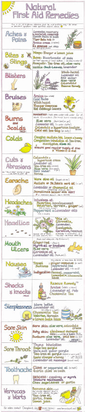 Natural First Aid Remedies Chart