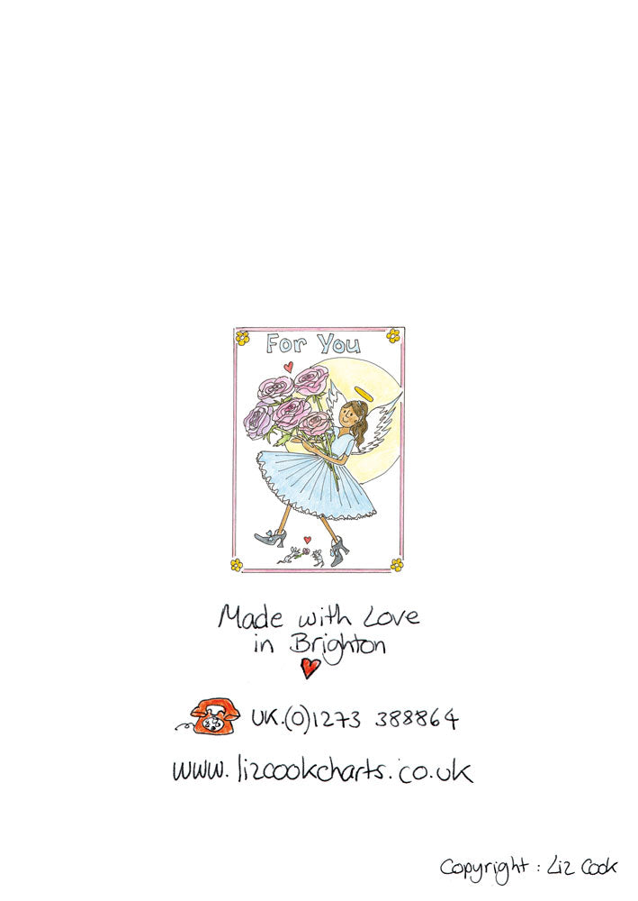 I. "Rose Angel" Card (Pale Blue)