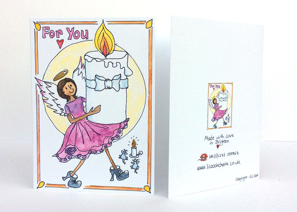 C. "Candle Angel" Card (Pink)