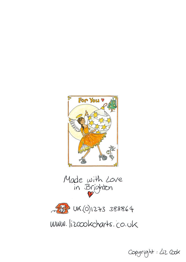 L. "Bauble Angel" Card (Orange)