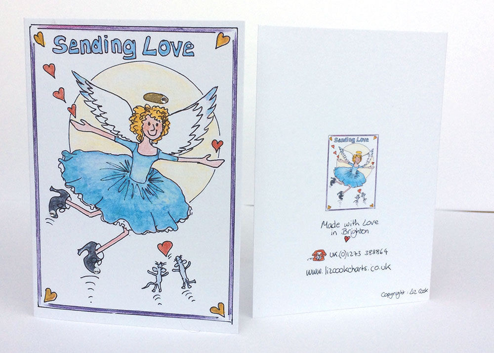 F. "Sending Love" Card (Blue)