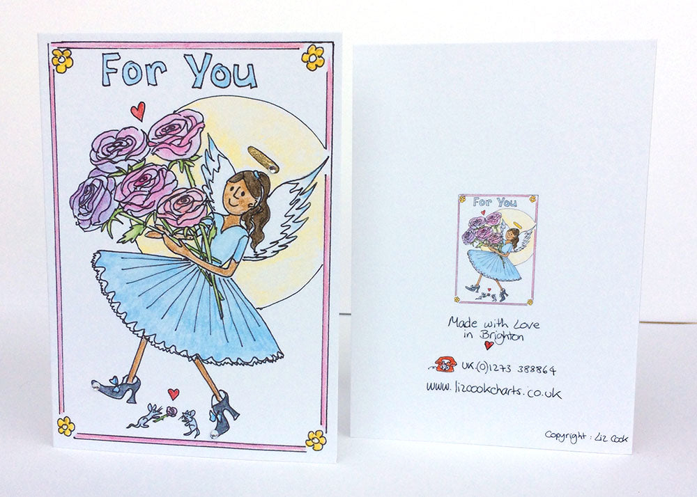 I. "Rose Angel" Card (Pale Blue)