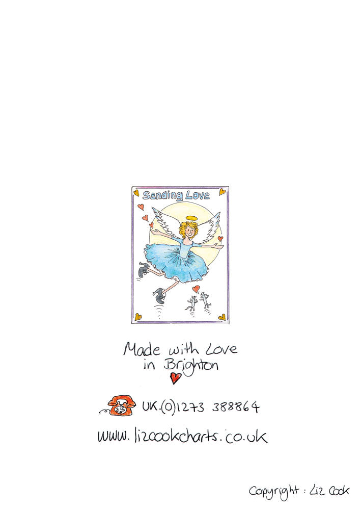F. "Sending Love" Card (Blue)