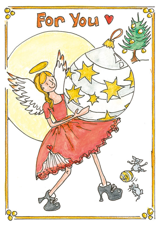 K. "Bauble Angel" Card (Red)