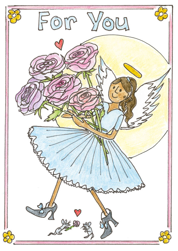 I. "Rose Angel" Card (Pale Blue)