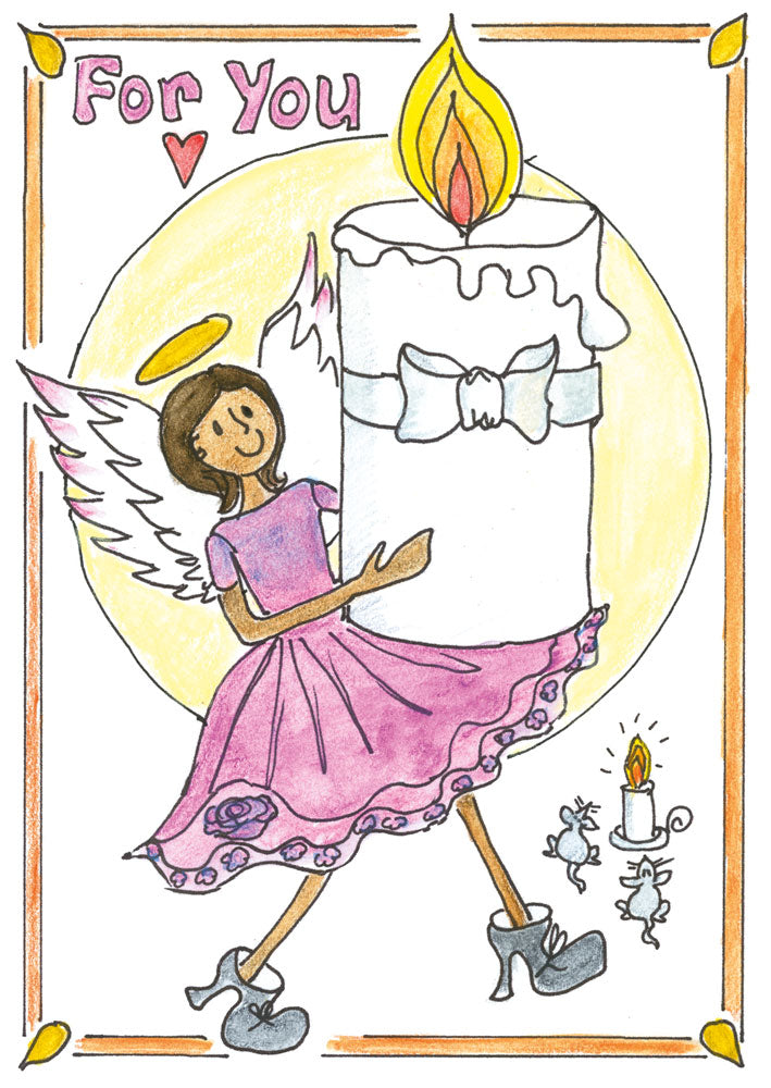 C. "Candle Angel" Card (Pink)