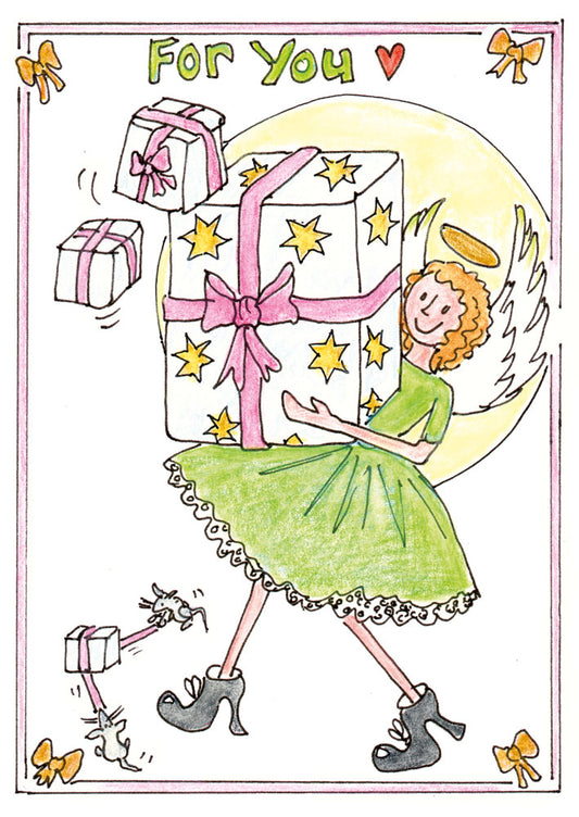 H. "Present Angel" Card (Green)